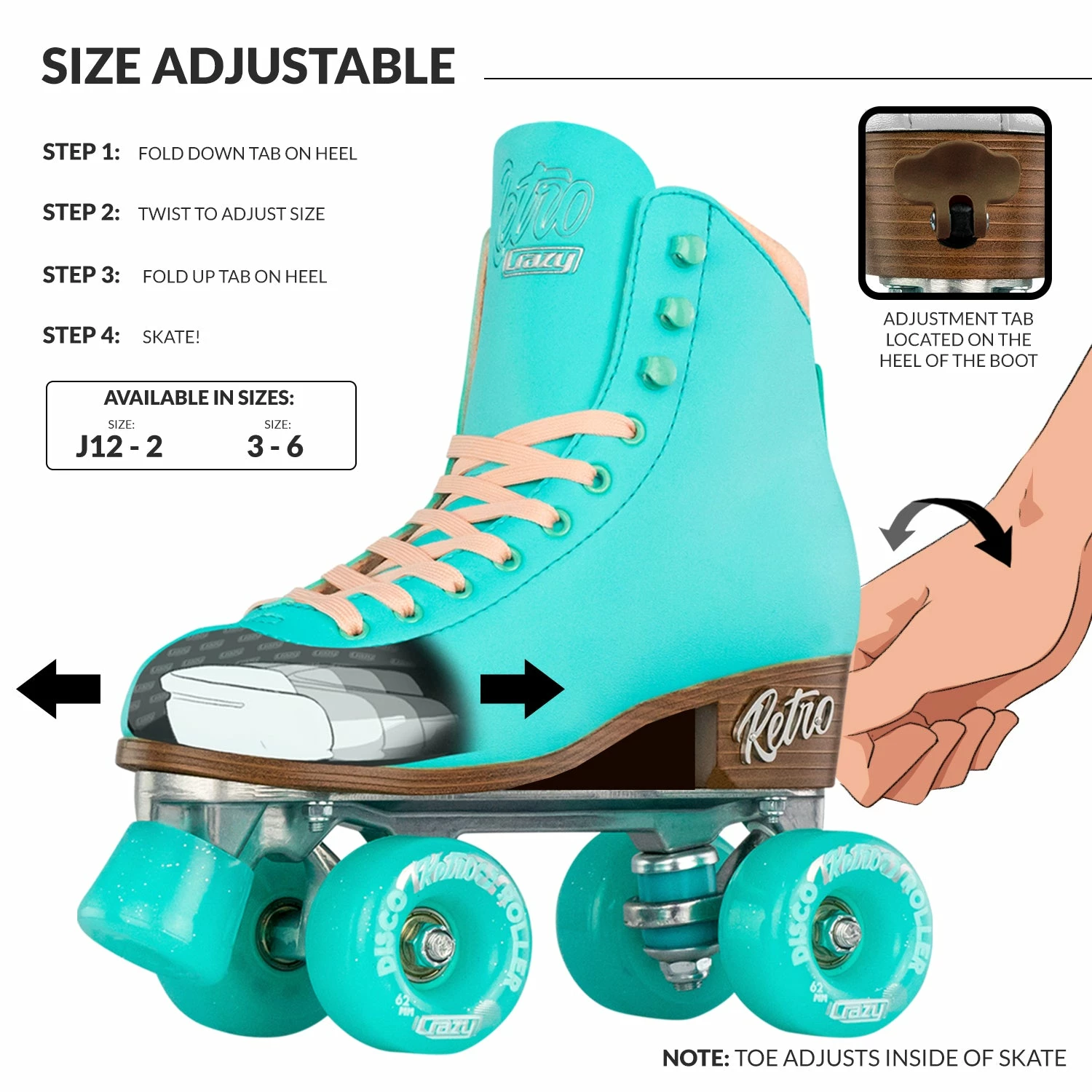Crazy RETRO Roller Kids Skates 7 Crazy RETRO Roller Kids Skates