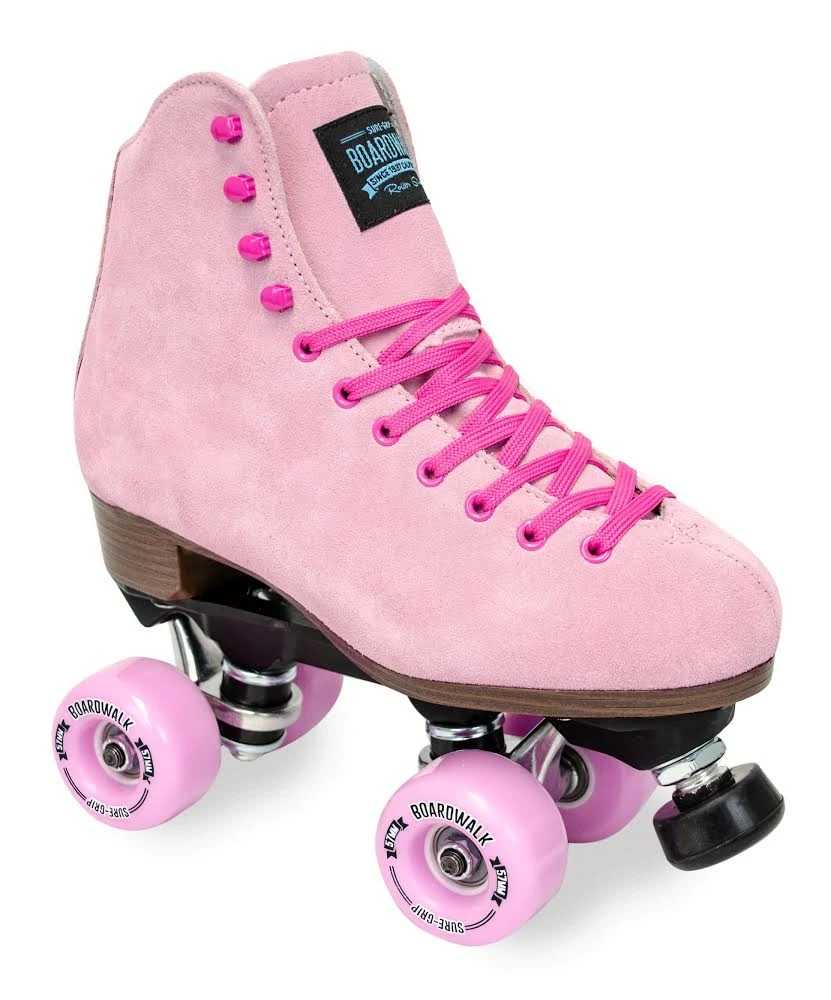 Sin City Skates Tea Berry Pink Suede Boardwalk Skate. 3 Sin City Skates Tea Berry Pink Suede Boardwalk Skate.