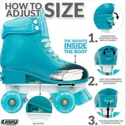 Crazy All Skates Glitter Pop Roller Skates Adjustable J12-2